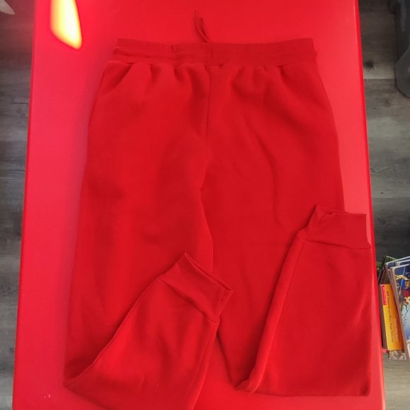 Coca-Cola sweatpants / training pants red with yellow printed logo men's size M - Picture 3 of 7